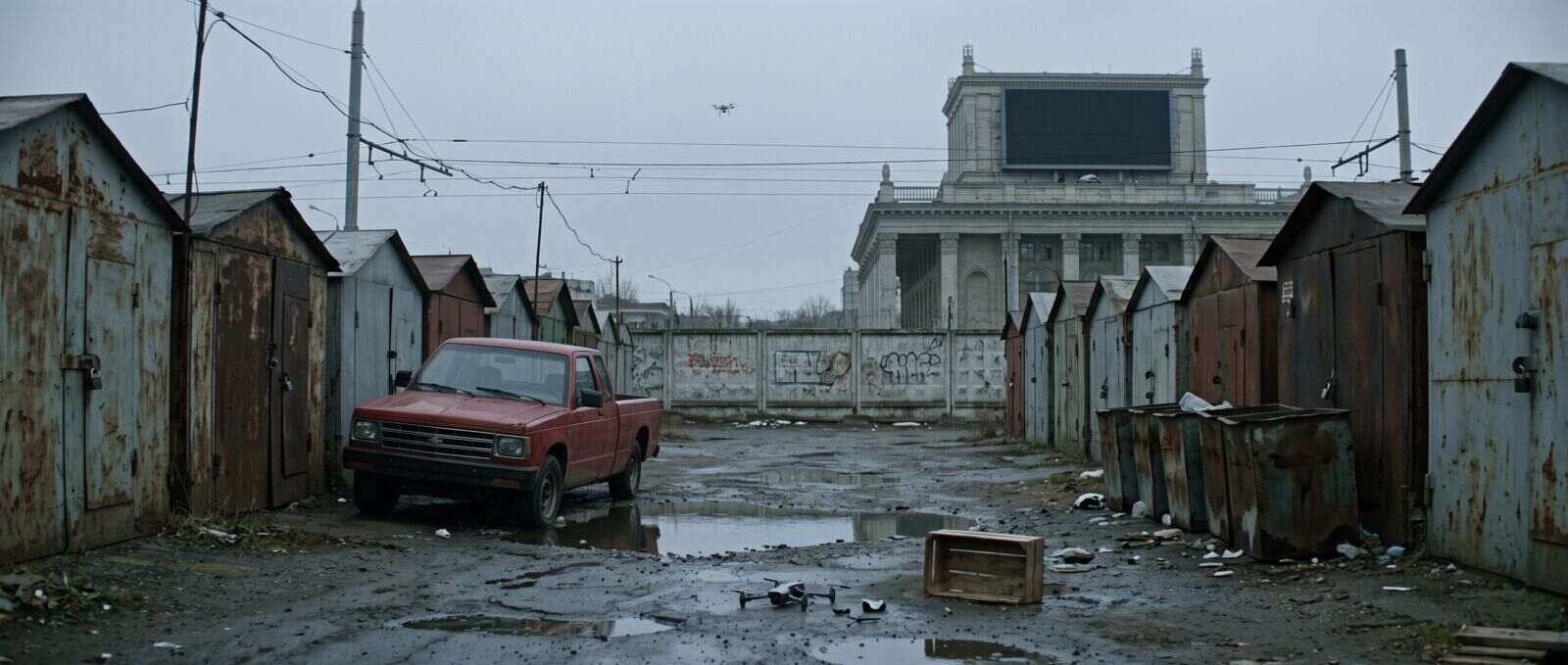 Двор у гаражей